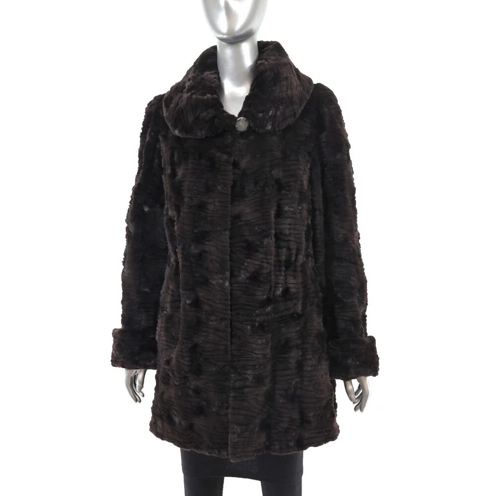 Semi Sheared Mink Jacket- Size M - Picture 2 of 10